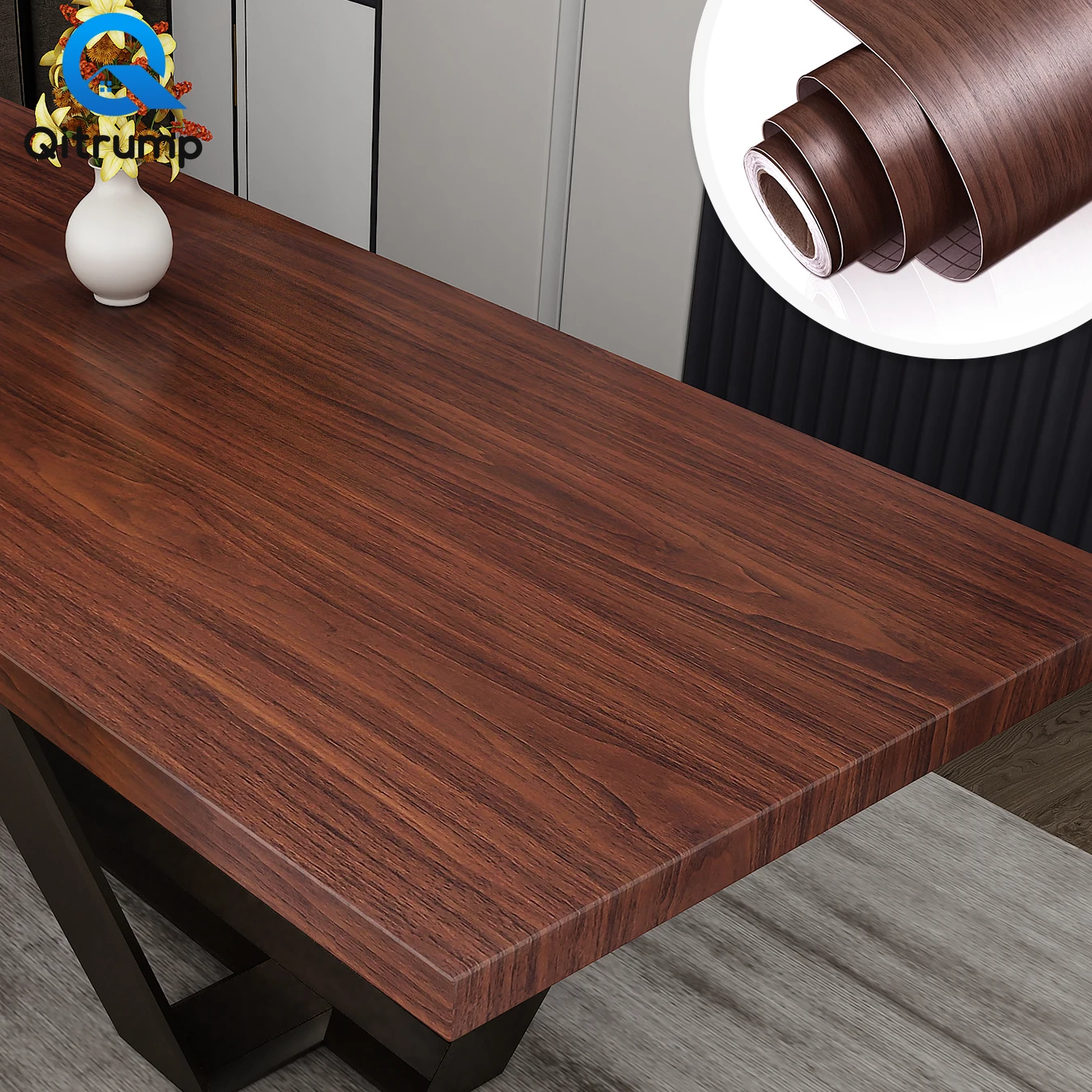 

Wood Grain Kitchen Desktop Waterproof Vinyl Wallpaper for Cabinet Living Room Bedroom Door Wardrobe Self Adhesive Sticker Decor