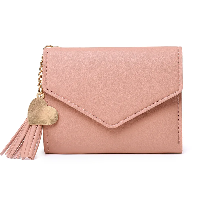 

Wallet Ladies Short Tassel Pendant Lychee Pattern Wallet Card Holder Cute Coin Purse Business Card Holder Luxury Wallet