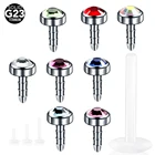 1 шт. титановый Топ для пирсинга губ кольцо для губ Bioplast гибкий стержень Модный кристалл драгоценный камень для уха Козелка завитка тела ювелирные изделия для женщин