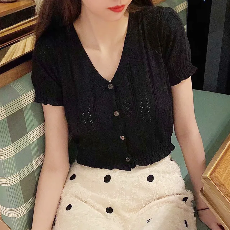 Женский облегающий кардиган цвета хаки шикарный короткий свитер в стиле ретро с