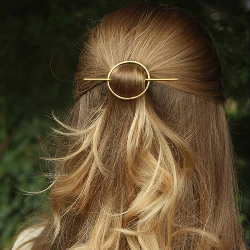 

Minimalist Gold Hair Accessories Brass Hair Clip For Women And Girls SK88
