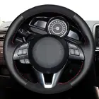 Ручная работа замша черный чехол на руль для Mazda 3 Mazda 6 2013-2017 Mazda 2 2015-2017 CX-5 2012-2017 CX-3 CX-4 2016