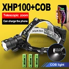 XHP100 сверхмощный налобный фонарь, светодиодная фара 18650, XHP90.2, головной свет, USB, перезаряжаемый налобный фонарь, рыбалка, охота, лампа