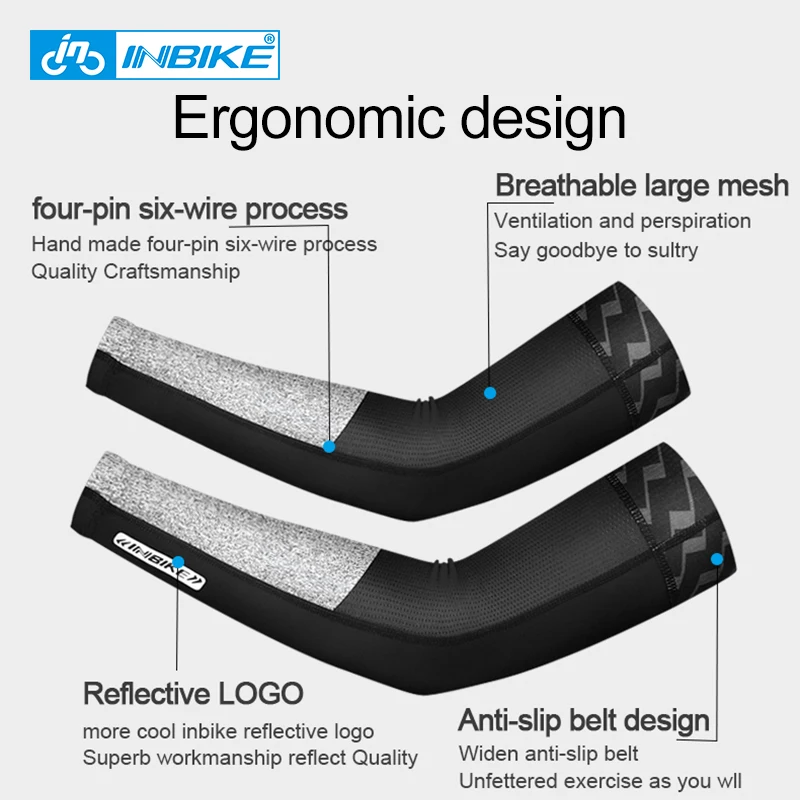 INBIKE Ice Silk Arm Sleeves UV Protection Cool Summer Cycling Hiking Climbing Fitness Warmers Outdoor Sunscreen |