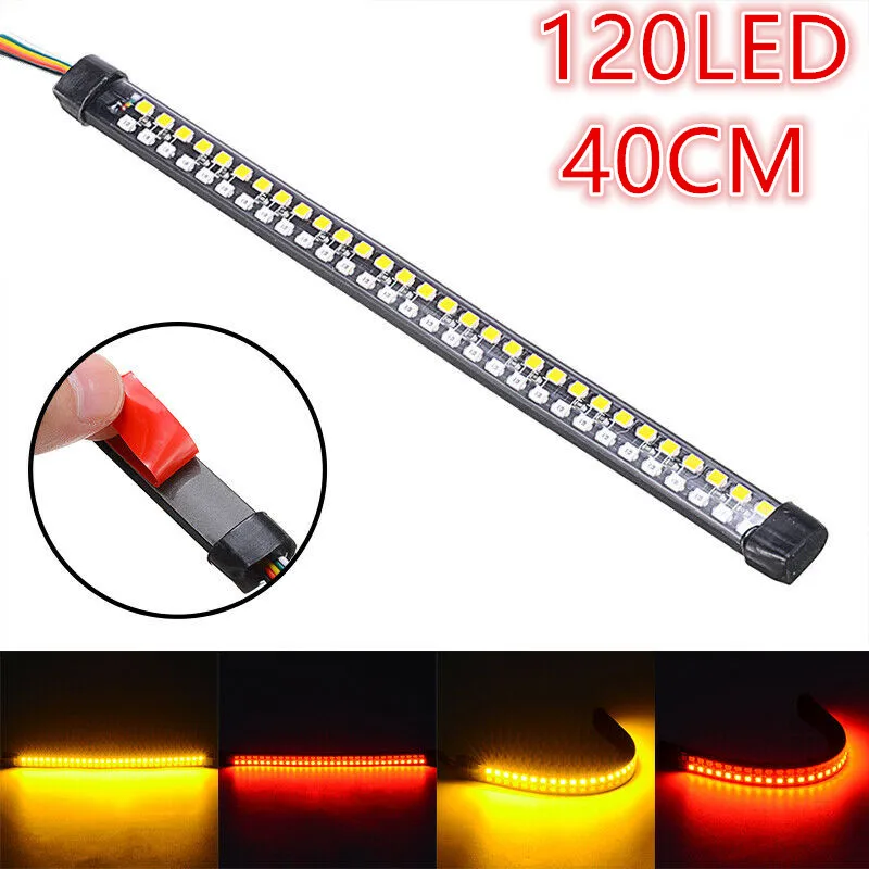 

Universal Flexible Motorcycle LED Light Strip Rear Tail Brake Stop Turn Signal Motorcycle Accessories Motocross