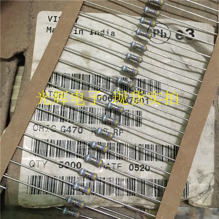 

Original new 100% NFR25H 4.7R 5% 1/4W thick copper foot metal film color ring resistance 4.7OHM (Inductor)