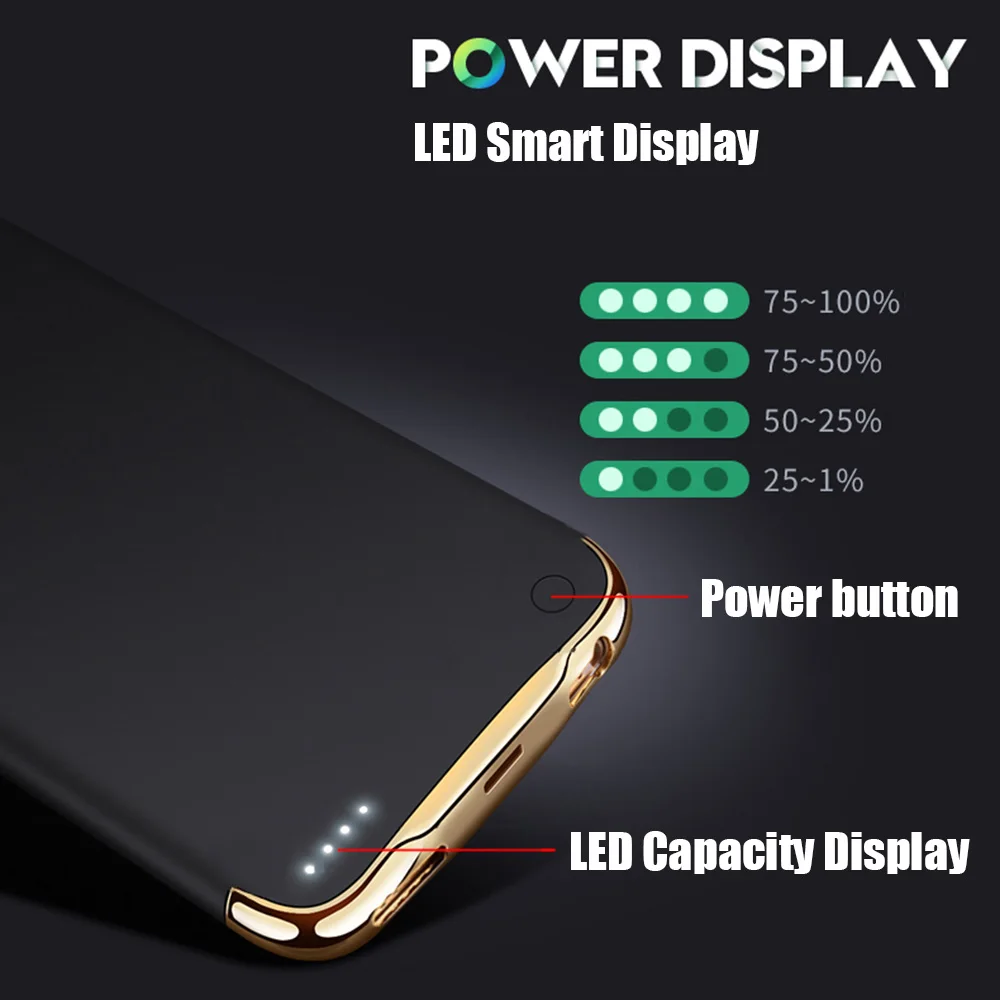 PINZHENG чехол для зарядного устройства iPhone 6 7 8 6s Plus внешнего чехлы резервного