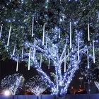 Рождественский 3050 см на открытом воздухе струнные лампы Метеоритный Дождь 8 Трубы светодиодный строка светильник s Водонепроницаемый для дерева Новый год украшения светильник