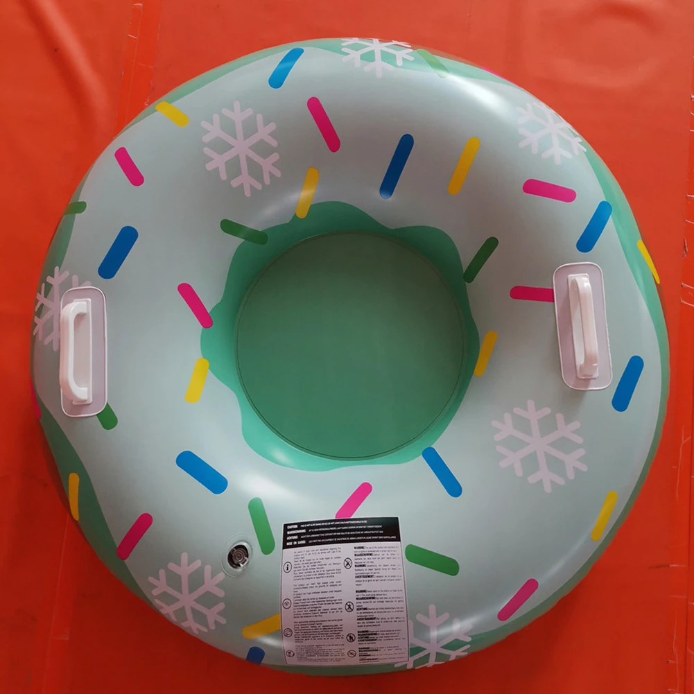 

Snow Tube Round Cold Resistant For Kids PVC Toy Inflatable With Handles Outdoor Skiing Winter Sled Funny Portable Adults