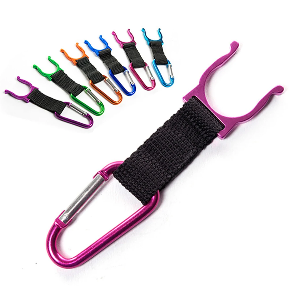 

10pcs Carabiner Spring Clip Keychain Hook Aluminum Alloy D Shape Outdoor Camping Traveling Bottle Bottle Holder Hanging Buckle
