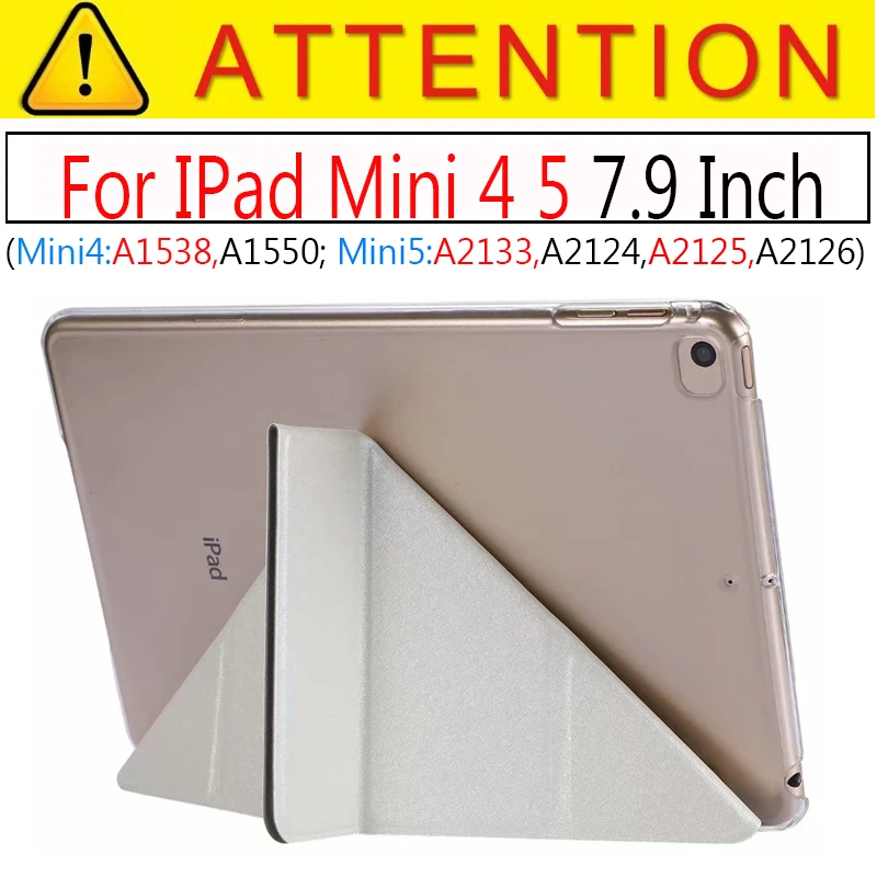 Mini 4 5 White Умный чехол для ipad Mini4 ультра тонкий из искусственной кожи чехол+ PC полупрозрачный чехол для Apple ipad mini 4 3 2 1 7,9 дюймов - Цвет: Mini 4 5 White