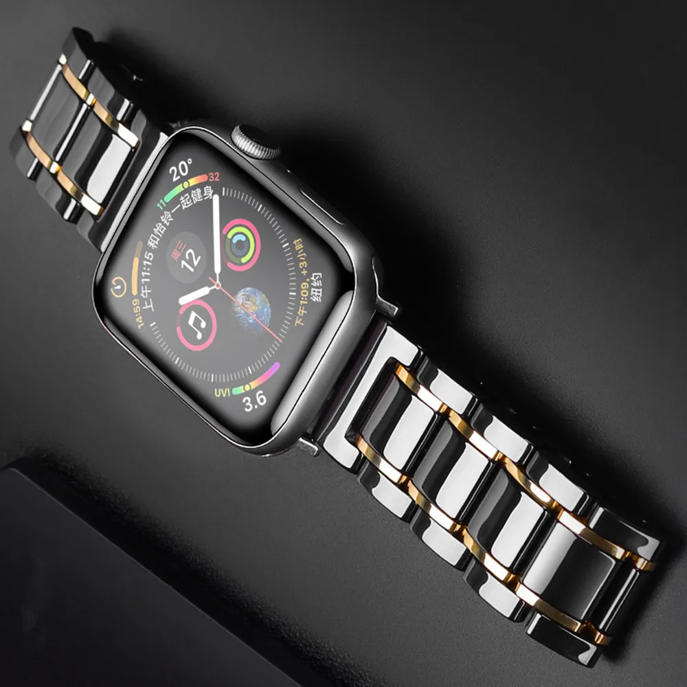

For Apple Watch Luxury Ceramic Strap series 5 4 3 replace Wriststrap for iWatch 5 Apple watch 44 40 42 38mm Bracelet Bands