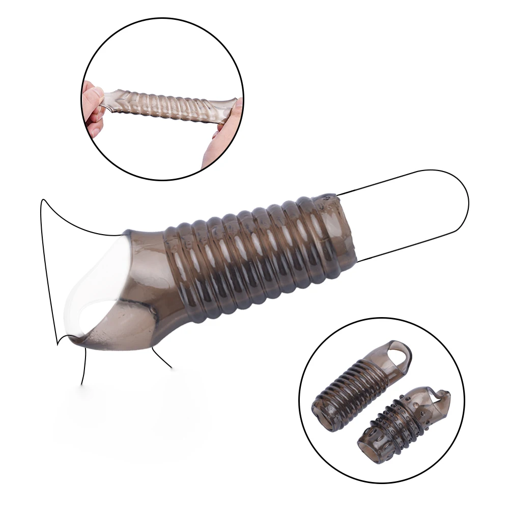 Многоразовые силиконовые насадки на Пенис Увеличитель Члена удлинитель для