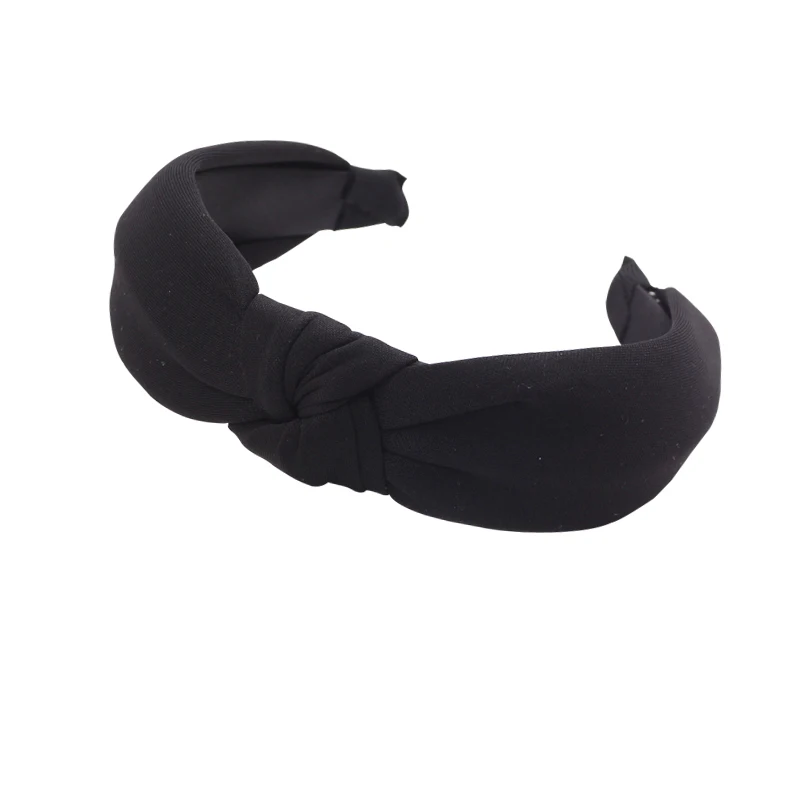 Зимний ободок сплошной цвет ткань повязка на волосы с крестиком голову для