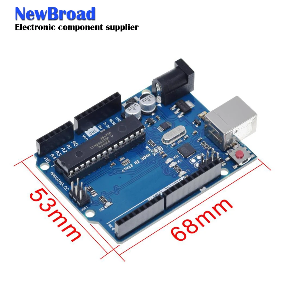 Официальная коробка UNO R3 ATMEGA16U2 с чипом MEGA328P для платы разработки Arduino и USB-кабелем 1