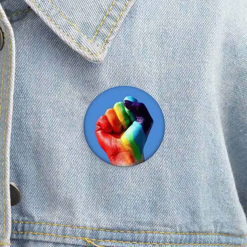 ЛГБТ Прайд Радужный металлический значок с флагом для рюкзаков иконы геев