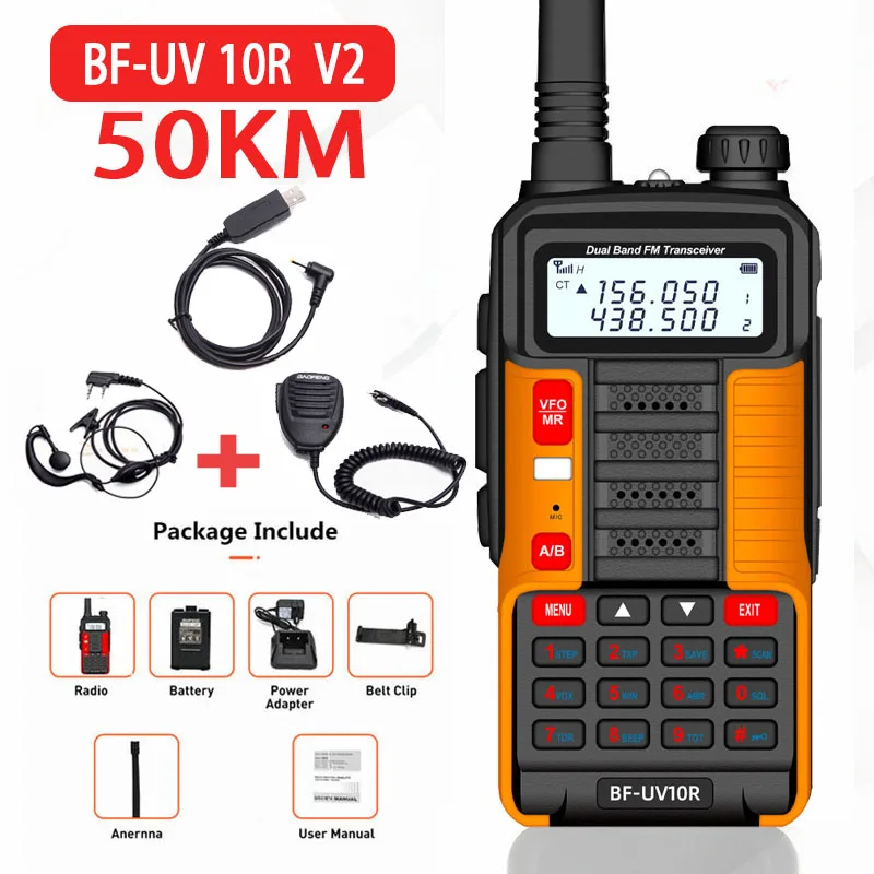 2022 BAOFENG 10 Вт профессиональная портативная рация UV-10R 80 км 128 каналов VHF UHF