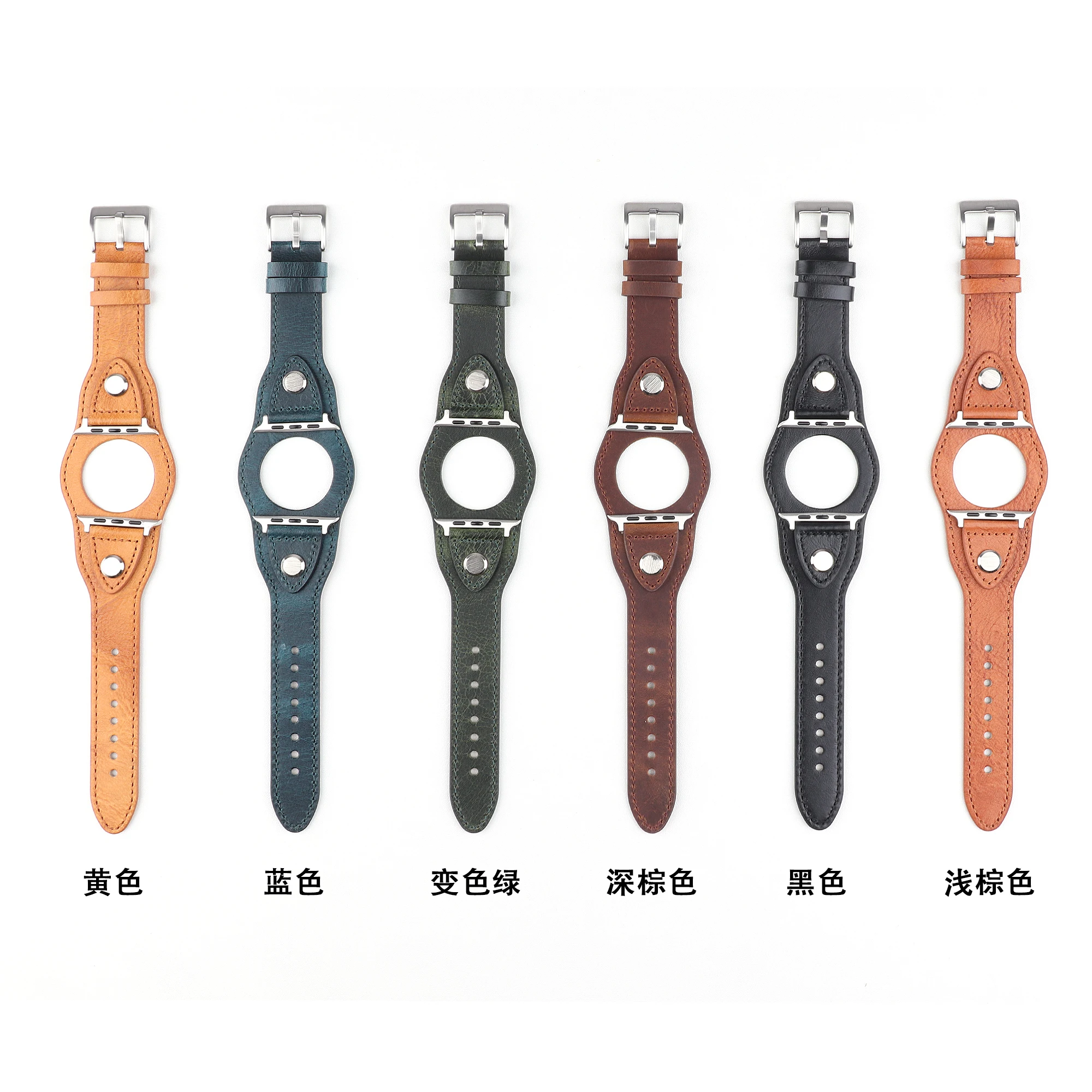 

Men Cowhide Leather strap For apple watch band 44/42mm Watchband iwatch Series SE 6 5 4 3 2 1 bracelet 38/40mm Replacement bands