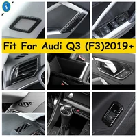 carbon fiber look accessories interior kit for audi q3 f3 2019 2021 pillar a speaker lift button air ac gear cover trim
