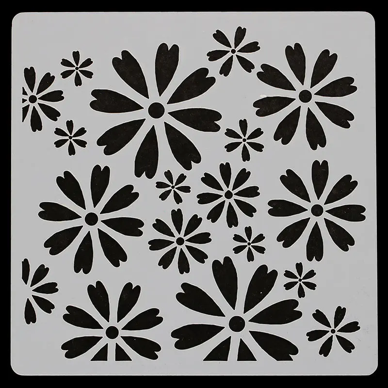 

13*13 Flower pvc Layering Stencils for Diy scrapbook coloring,painting stencil,home decor diy etc. Product image