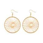 Корейские ажурные сетчатые серьги Ловцы снов, женские серьги с чувством холодного ветра, простые круглые серьги