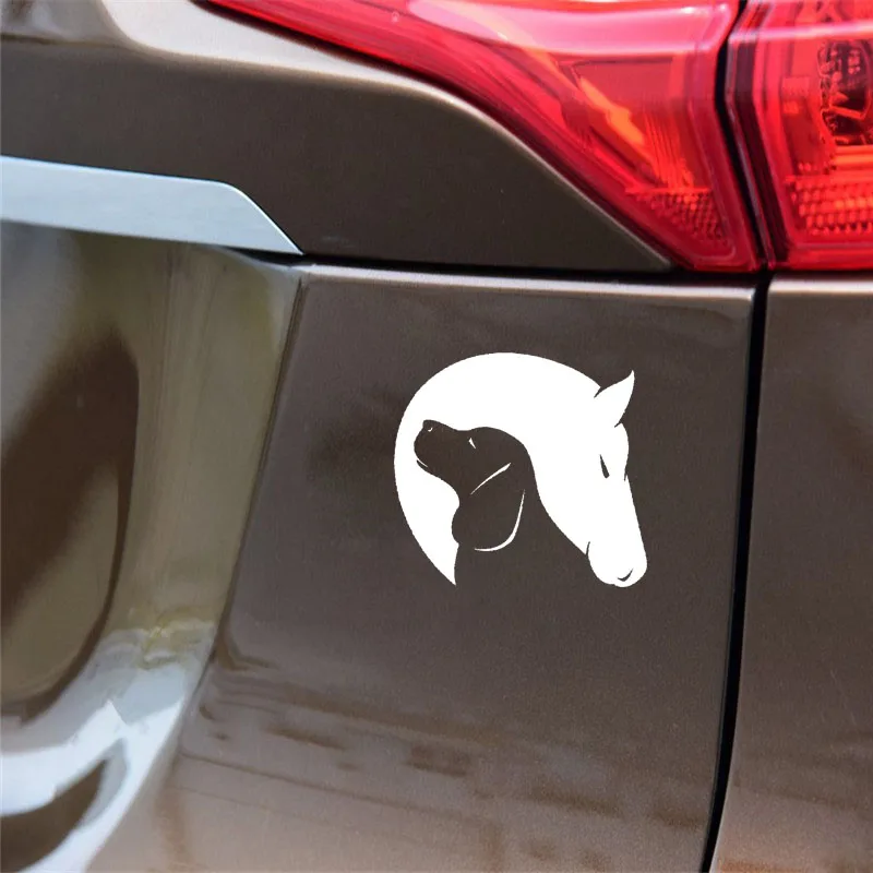 

Fuzhen Boutique Decals Exterior Accessories Car Motorcycle Stickers Dog and Horse Friendship Love Animal Decorative Decal