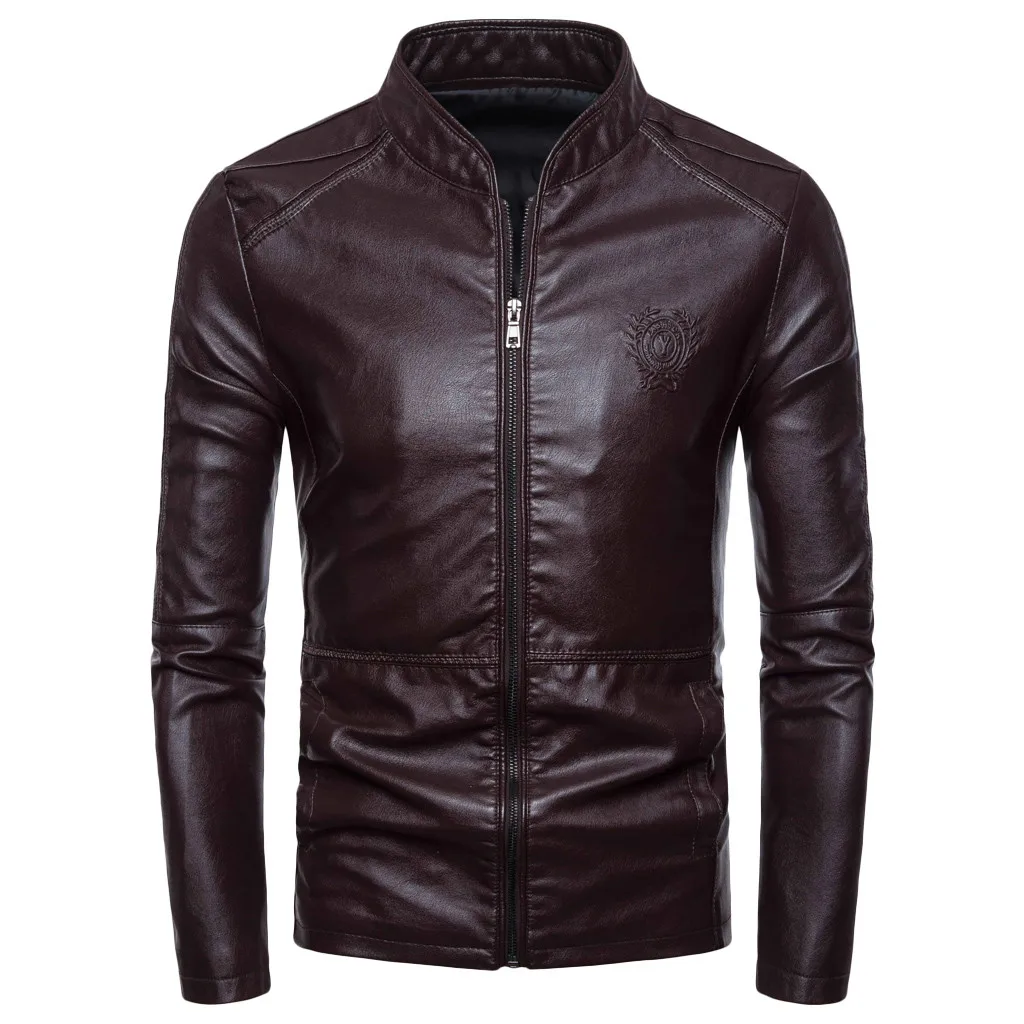 Мужская куртка с длинными рукавами Feitong однотонная в стиле ретро Осень-зима |