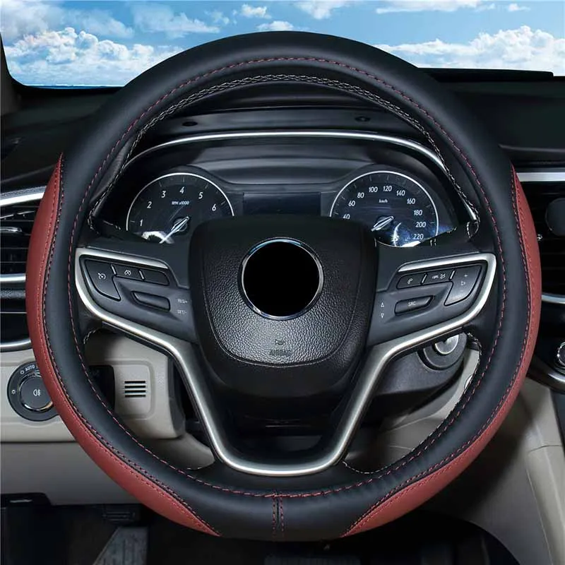 

Soft Braid on Car Steering Wheel Cover for 37 - 38 CM 14.5"-15" Anti-slip Inner Ring M Size Steering-Wheel Car Styling Carpet