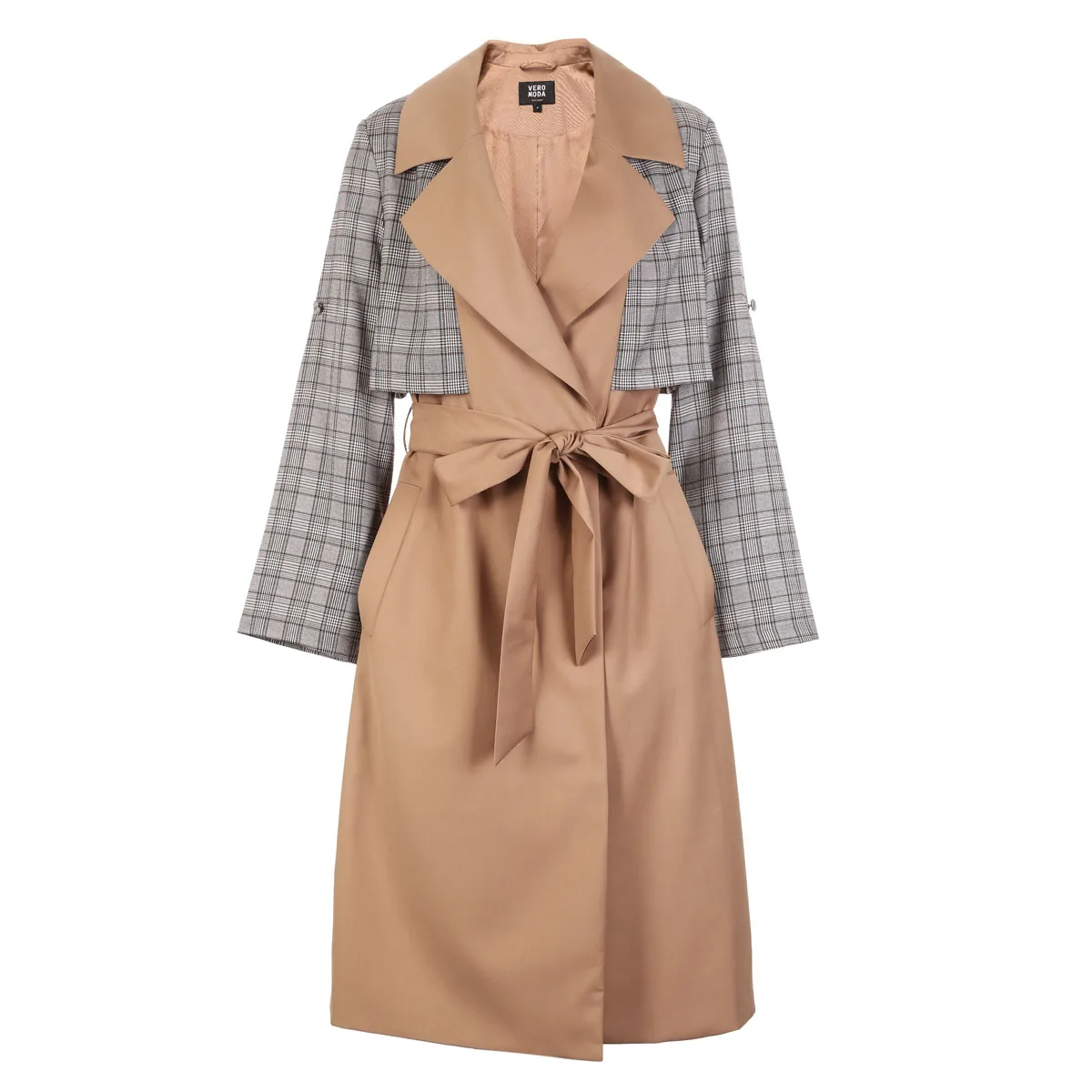 Vero Moda осеннее женское клетчатое длинное пальто парка | 318321545|Женские плащи и