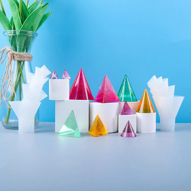 

Resin Molds Transparent Colorful Pyramid Silicone Mould DIY Resin Decorative Craft Jewelry Making Mold For Jewelry