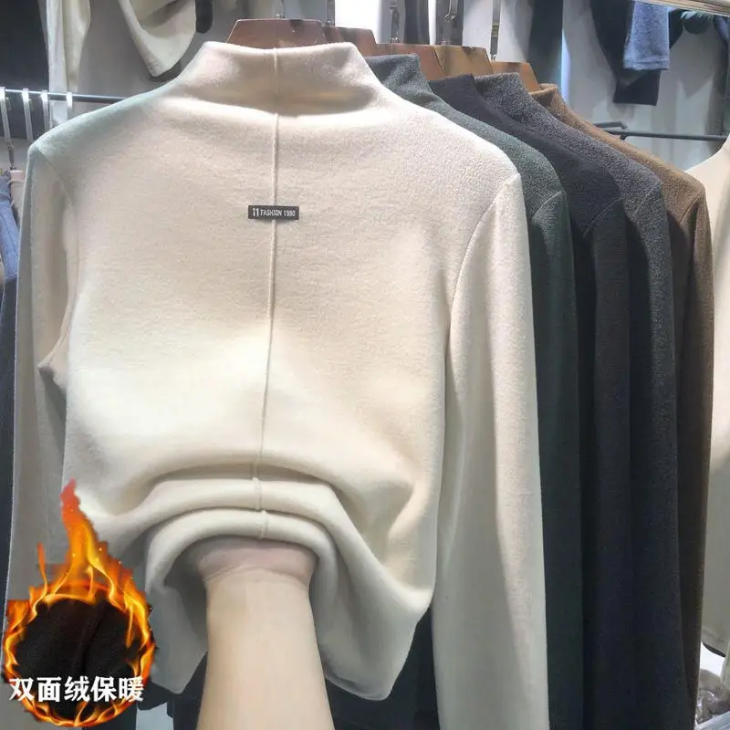 

Woman Tshirts Women's Turtleneck Autumn Winter T-shirt Top Tops Mujer Camisetas