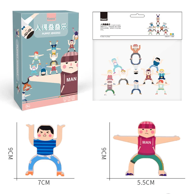 

Children's Fun Interactive Toys Balance Block Doll Stack Height Domino Jenga Early Education Puzzle Gifts for Childs Unisex