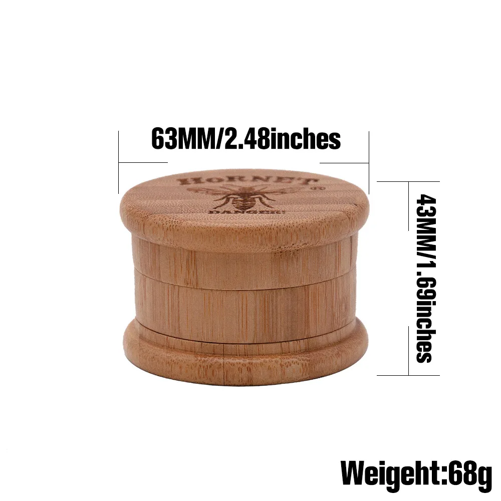 Натуральный Бамбук курительная травяная шлифовальная машина с металлическими