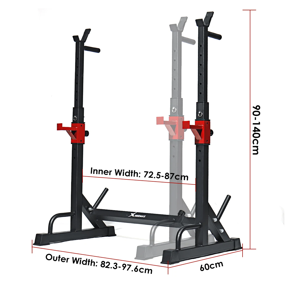 

GEEMAX BS-01 300KG Steel Weight Lifting Dumbbell Bar Adjustable Squat Rack Exercise Stand Home Fitness Barbells Bars Workout AU