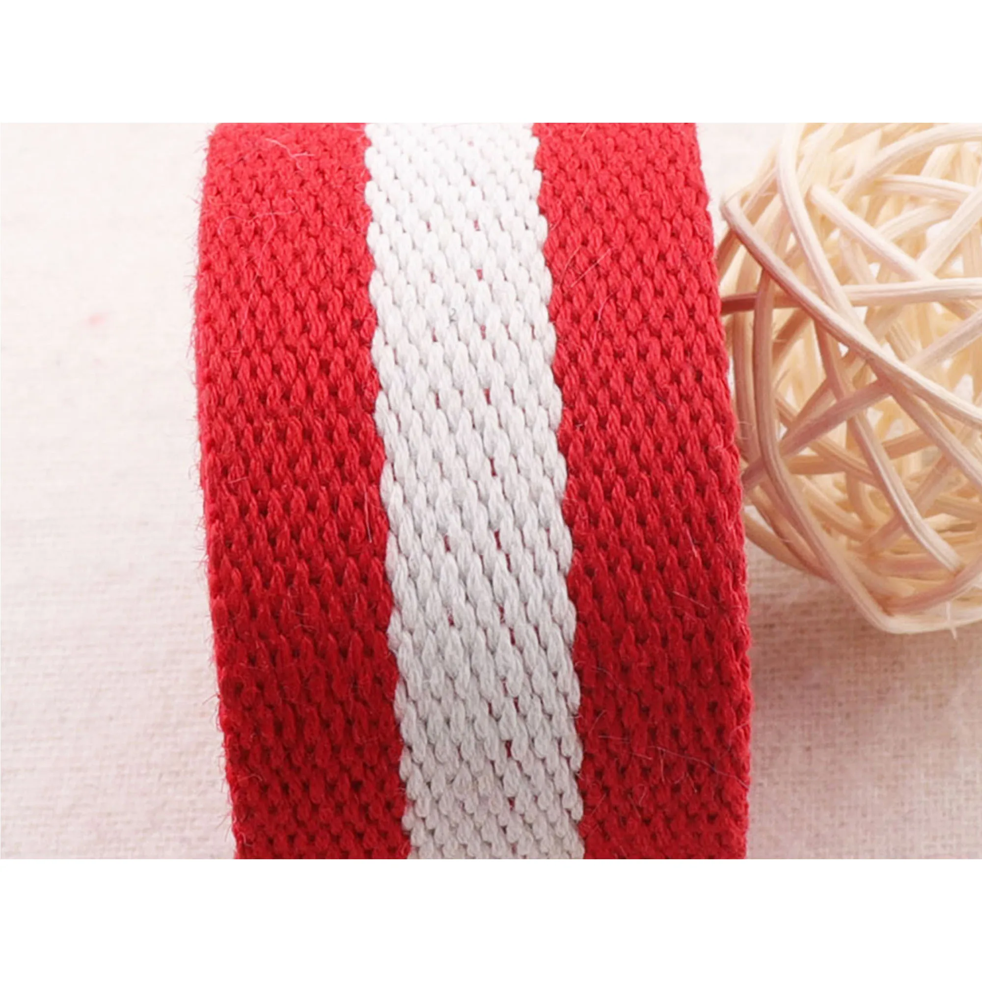 Тяжелая тканевая сумка с ремнем 1 5 дюймовая в красно белую полоску из хлопка