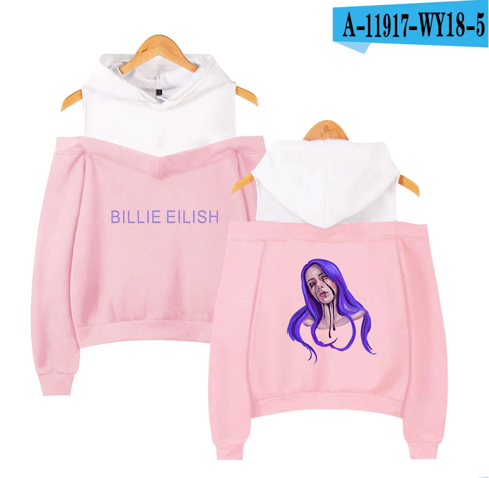 19 pink BILIE EILISH пуловер худи Харадзюку Толстовка для девочек-подростков женские розовые толстовки Осенняя теплая женская уличная одежда - Цвет: 19 pink
