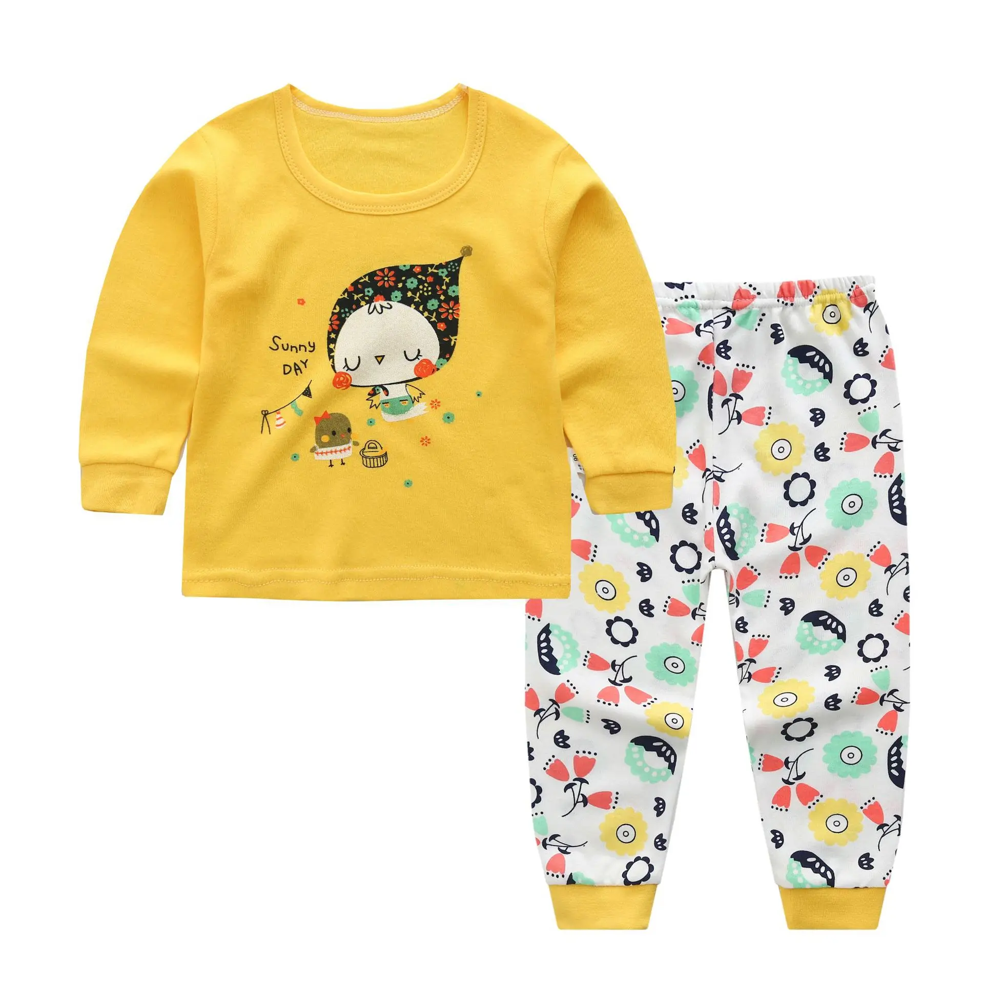 

TUONXYE Cartoon Birds Pajamas Girls Children Cotton Long Sleeve Pyjamas Boys Kids Pijama Infantil Child Homewear Clothes Suit