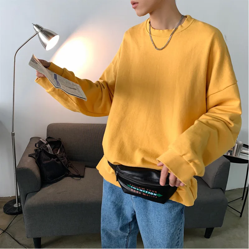 2019 осень и зима новая Корейская мужская Толстая круглая шея с длинным рукавом