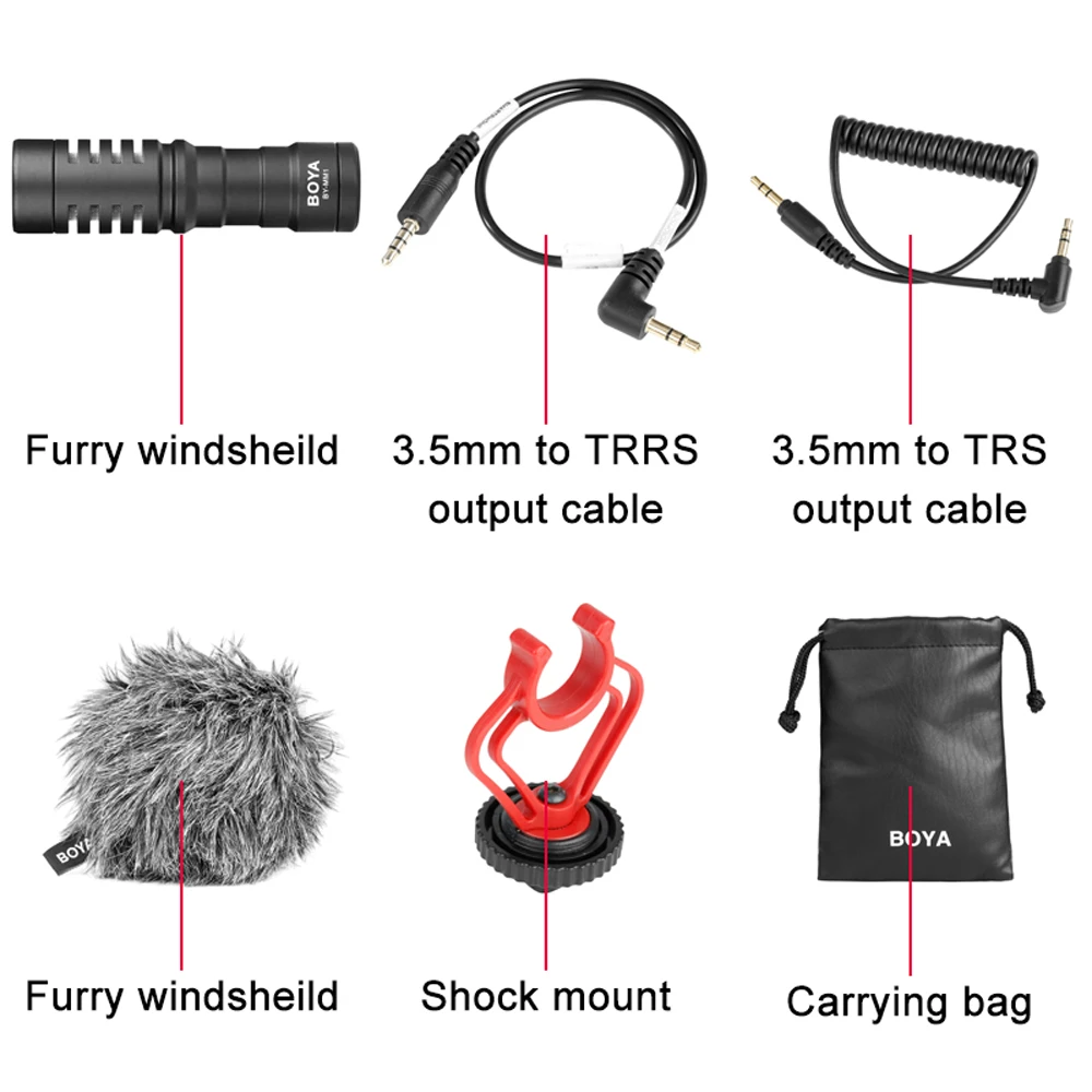

BOYA BY-MM1 Cardioid Shotgun Microphone for iPhone Android Smartphone Canon Nikon Sony DSLR Camera Consumer Camcorder PC Mic