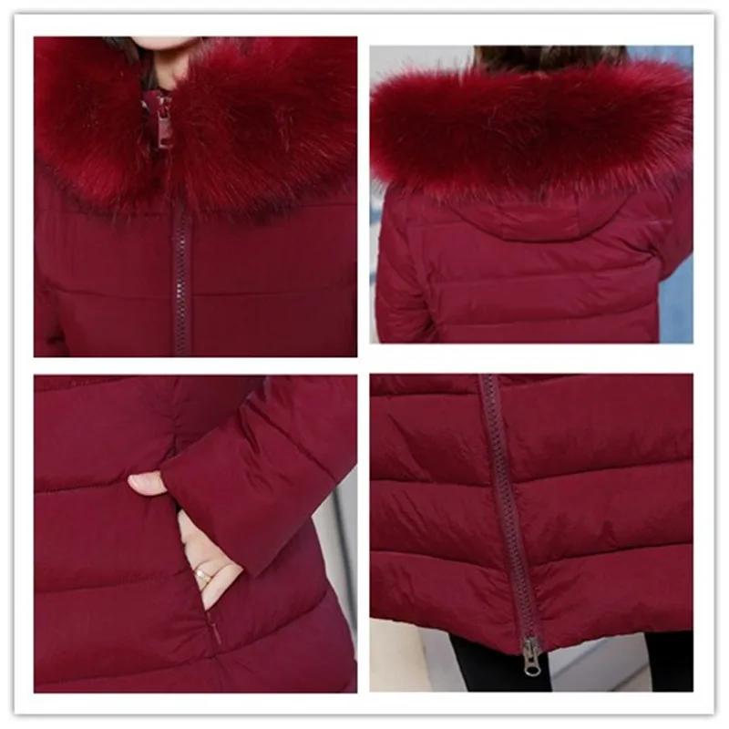 

Women Winter Long Parkas Fashion Fur Collar Long Sleeve Hooded Jackets Autumn Slim Zipper X-Long Thick Coats Suatans Outerwear