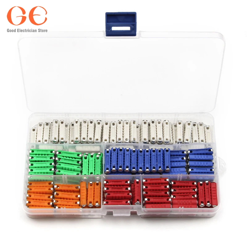 

200 PCS Torpedo Fuse Ceramic Continental Fuse Assorted 5/8/16/25/40AMP Kit With Box fuse holder