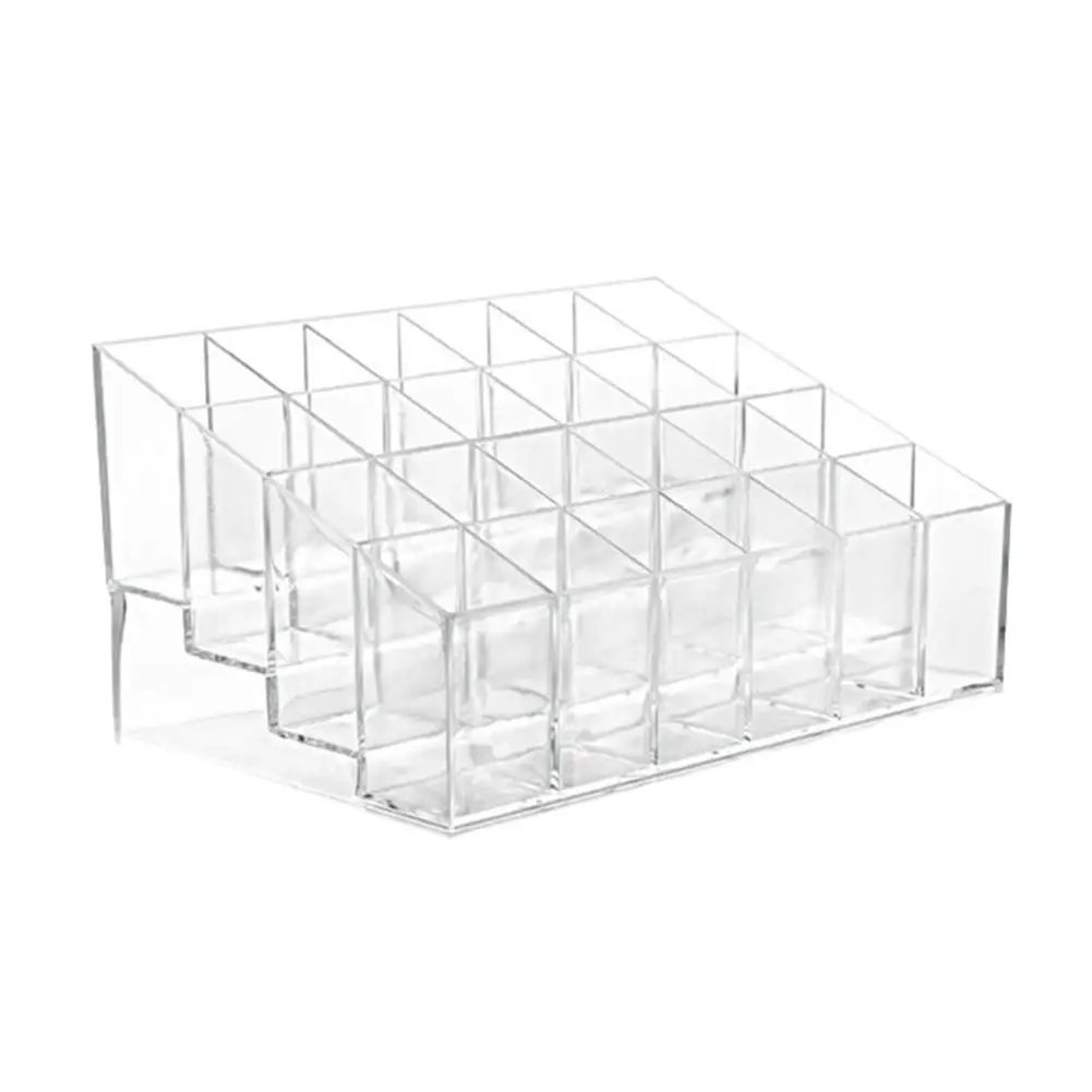

24Grids Clear Acrylic Makeup Organizer Storage Box Cosmetic Box Lipstick Jewelry Box Case Holder Display Stand Make Up Organizer