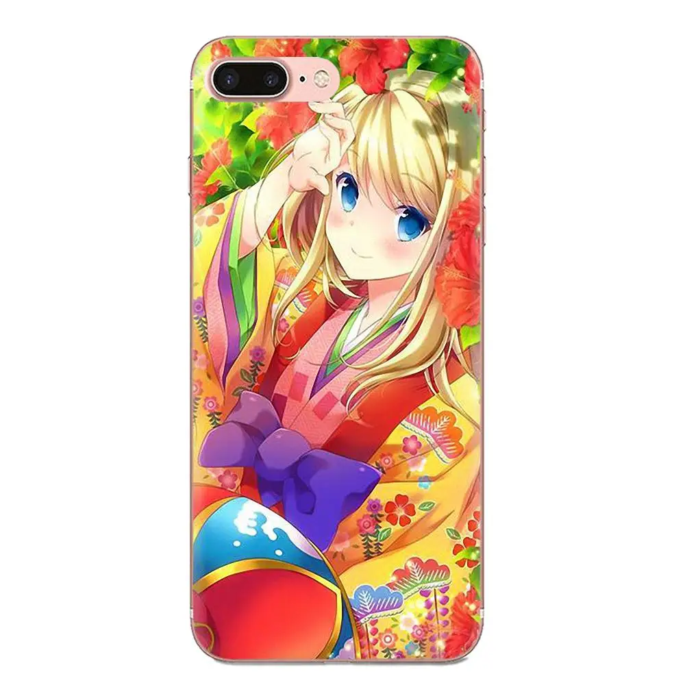 Чехол милые аниме из мультфильмов большие глаза кимоно девушка для Apple iPhone 4 4s 5 5C 5S
