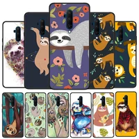 grey sloths and flowers silicone cover for oneplus nord ce 2 n10 n100 9 9r 8t 7t 6t 5t 8 7 6 plus pro phone case shell