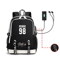 straykids kpop backpack women student backpack bag for laptop bagpack for girls with charging port canvas bag