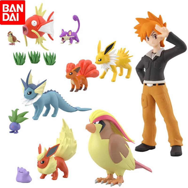 Игрушечные фигурки BanDai Pokemon Scale Jolteon Vulpix из синего дуба Flareon Ditto с коробкой