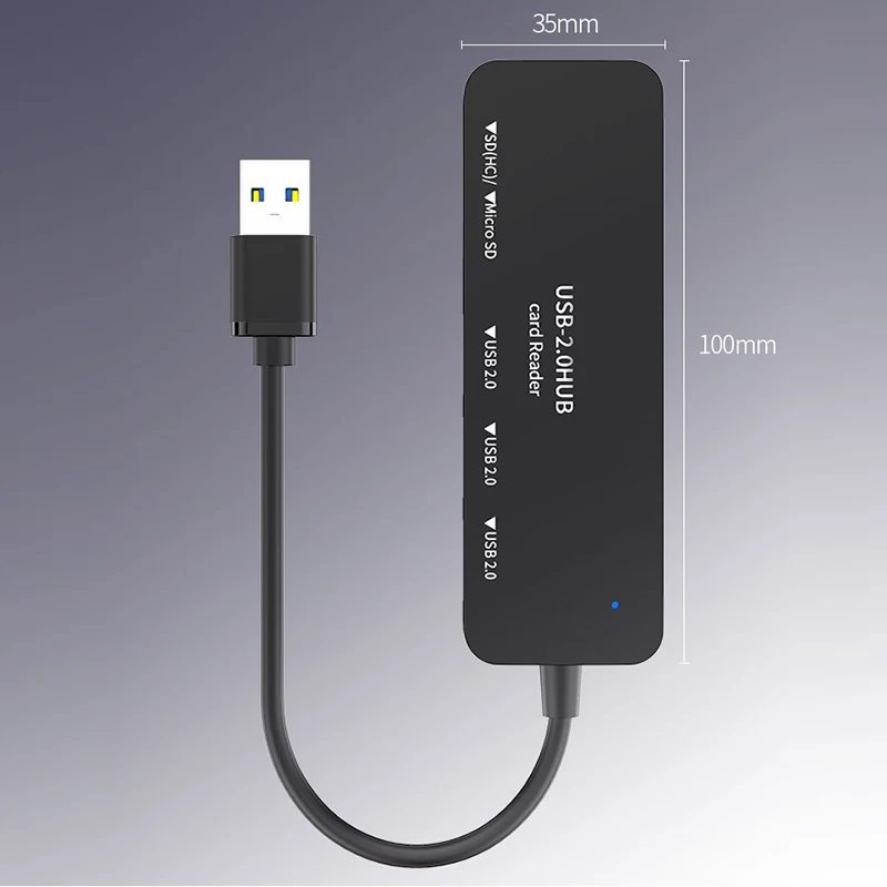 

Black USB 2.0 Hi-Speed 4-Port Splitter Hub For PC Notebook High Speed Computer Splitter Hub Computer Cables Connectors Adapter