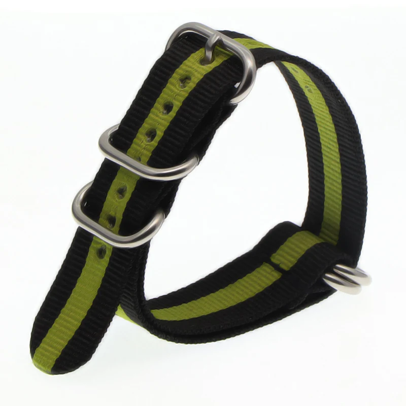 black green S 21 цвет прочный нейлоновый ремешок otan ZULU ремешок 18 мм 20 мм 22 мм 24 мм полосатый Радужный холст замена ремешок для часов - Цвет ремешка: black green S