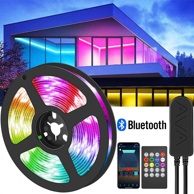 

Светодиодная ленсветильник RGB с поддержкой Bluetooth 5050, 5/10 м, 15/20 м
