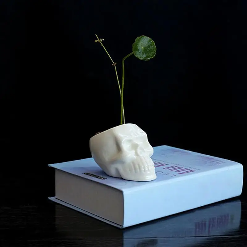 Керамический горшок для растений в форме черепа цветов суккулентов кактусов